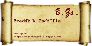 Bredák Zsófia névjegykártya