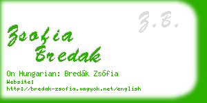 zsofia bredak business card