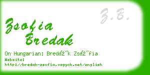 zsofia bredak business card